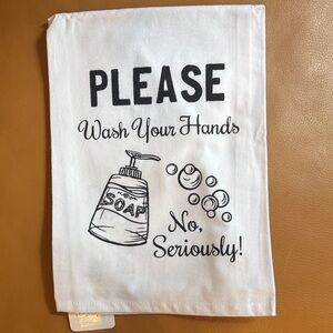 White Hand Towel with Fun Print